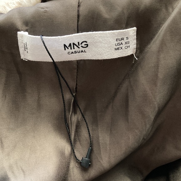 NWOT New Mango MNG Faux Fur Hooded Coat XS Neutral Tan - Picture 5 of 6